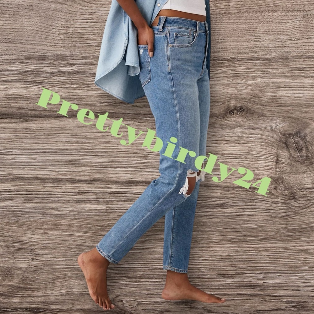 AEO Cool Classic Ripped Mom Jeans - Picture 5 of 11